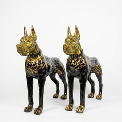 Dobermann Skulptur "Money Talks" – Lebensgroße in Schwarz & Gold 4