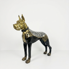 Dobermann Skulptur "Money Talks" – Lebensgroße in Schwarz & Gold 2