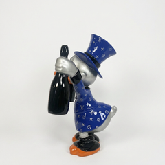 Champagner-Ente Skulptur 120 cm – Blau 3
