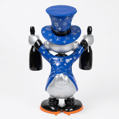 Champagner-Ente Skulptur 170 cm – Blau 3