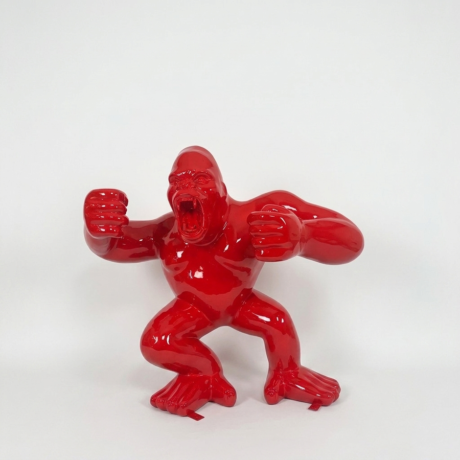 Gorilla XL Skulptur 110×120 cm – Rot