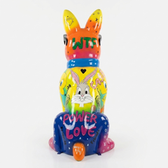Bulldogge Skulptur sitzend mit Sonnenbrille 190 cm – Cartoon 2