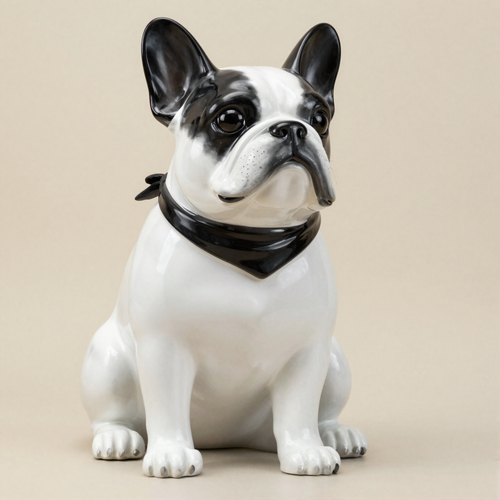 Bulldogge Black & White Halstuch von Lazy Days, weiss-schwarz mit Maske und Halstuch