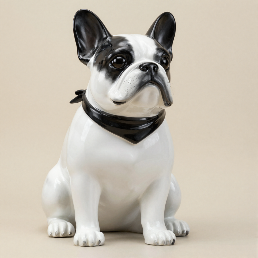 Bulldogge Black & White Halstuch von Lazy Days, weiss-schwarz mit Maske und Halstuch